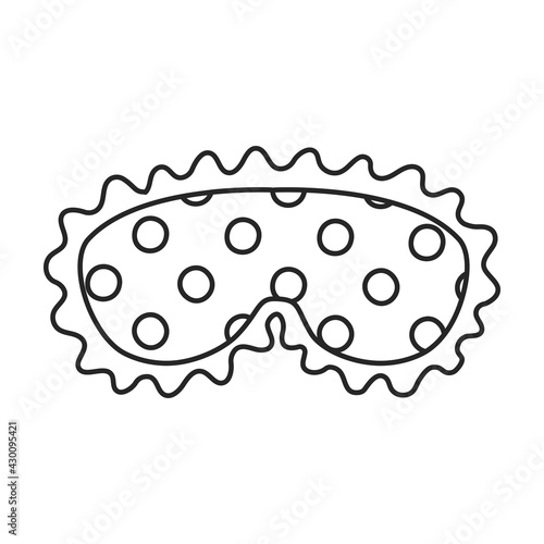 Sleep mask vector outline icon. Vector illustration mask for eye on white background. Isolated outline illustration icon of sleep accessory .