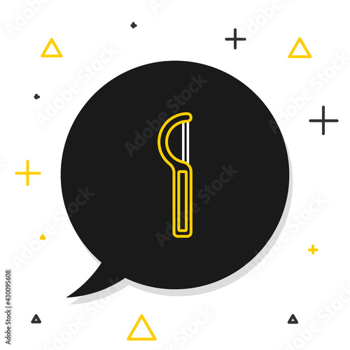 Line Dental floss icon isolated on white background. Colorful outline concept. Vector