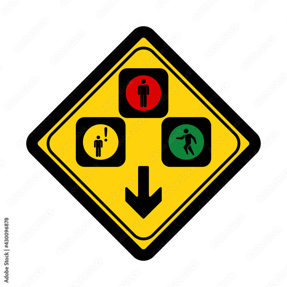 Traffic sign and symbol pedestrian crossing head graphic design vector illustration Traffic sign and symbol pedestrian crossing head graphic design vector illustration
