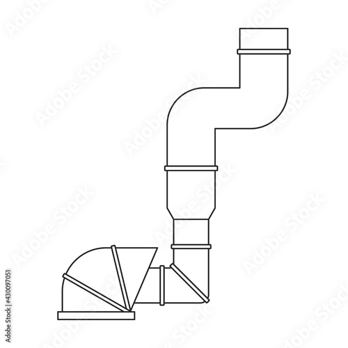 Air system vector outline icon. Vector illustration system ventilation, on white background. Isolated outline illustration icon of air ventilation.