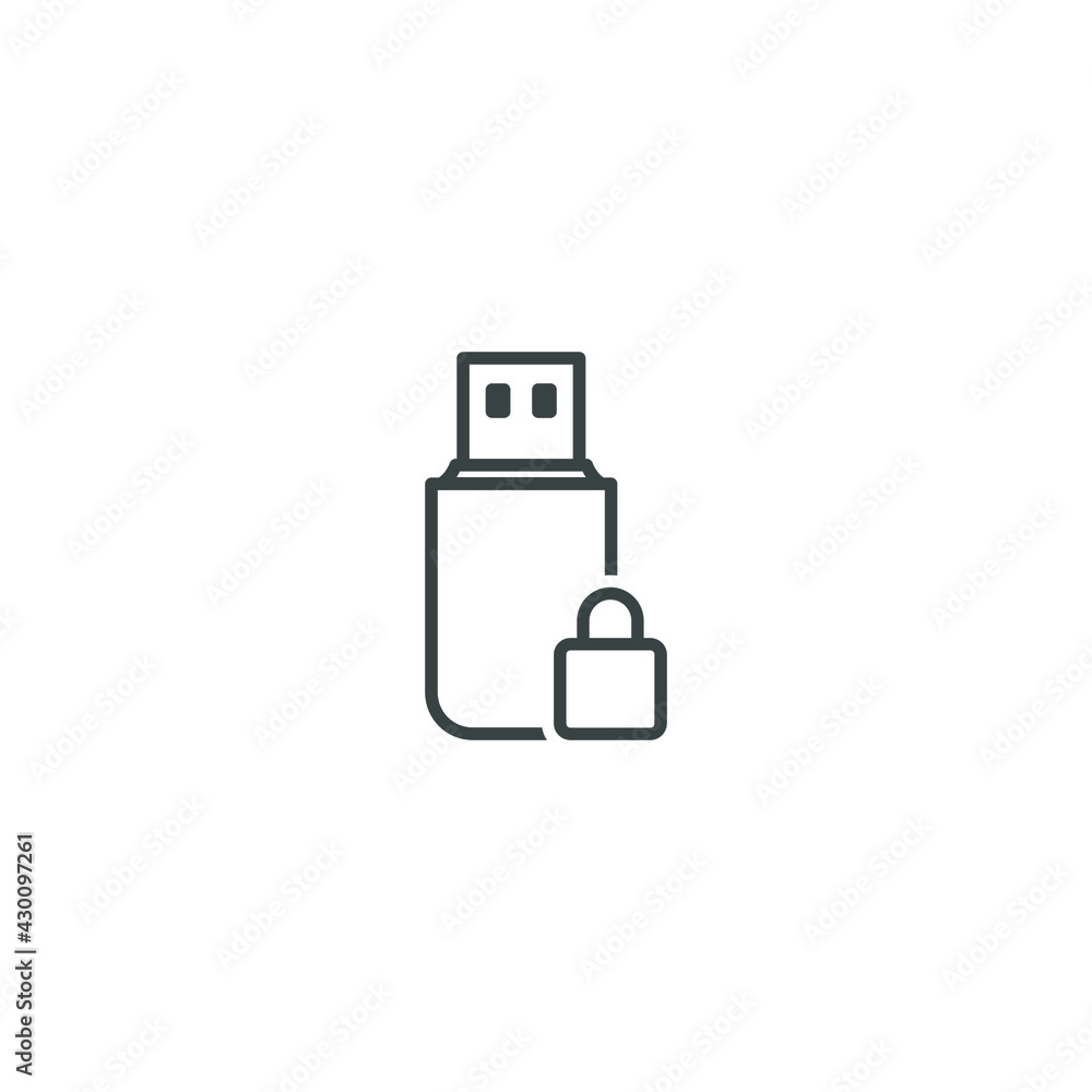 usb flash drive locked icon symbol usb flash drive locked icon symbol