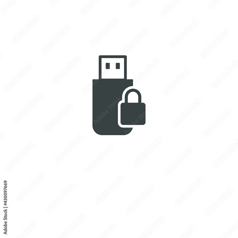 usb flash drive locked icon symbol usb flash drive locked icon symbol