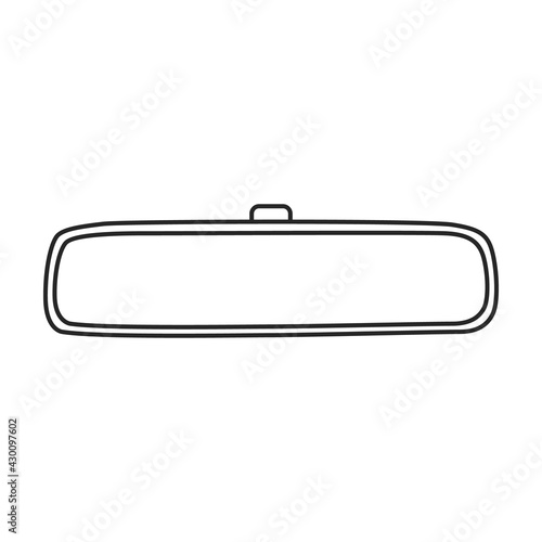 Mirror rear view car, vector outline icon. Vector illustration auto rearview on white background. Isolated outline illustration icon of mirror rear view.