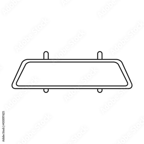 Mirror rear view car, vector outline icon. Vector illustration auto rearview on white background. Isolated outline illustration icon of mirror rear view.