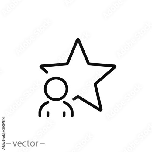 talent human icon, best employee, star man, thin line symbol on white background - editable stroke vector eps10 photo