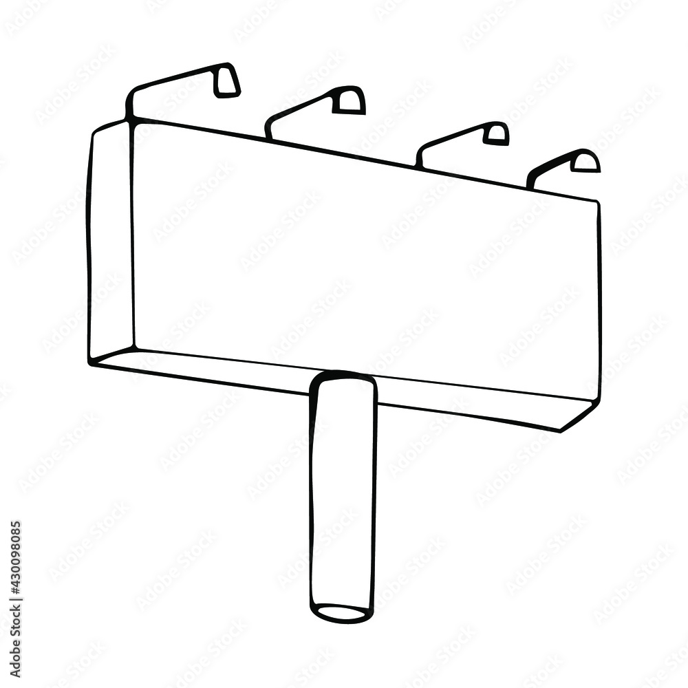 Obraz premium Blank billboard. Hand drawn sketch