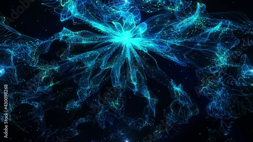 Magic background with blue energy in the outer space