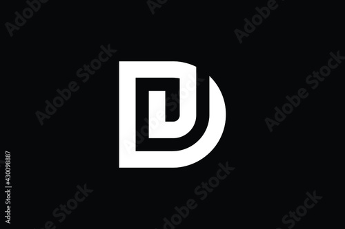 DJ logo letter design on luxury background. JD logo monogram initials letter concept. DJ icon logo design. JD elegant and Professional letter icon design on black background. D J JD DJ