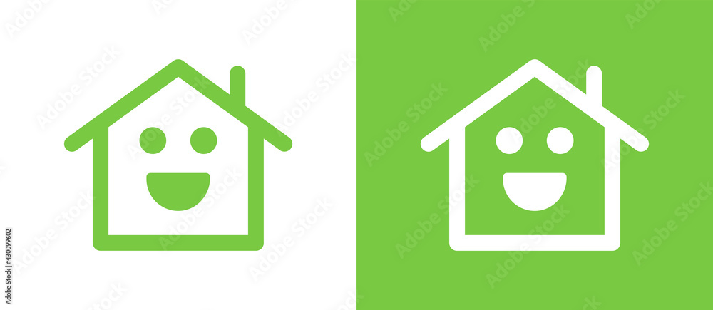 Obraz premium Smiley happy house icon.