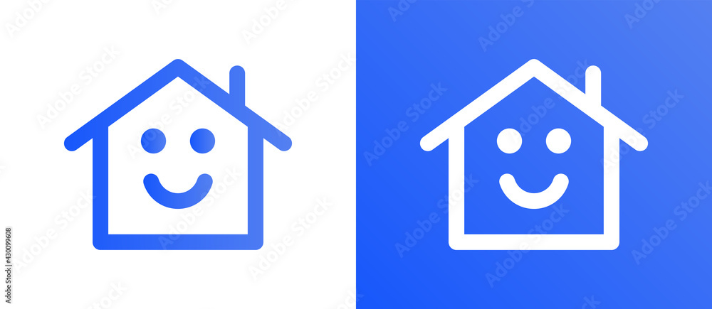 Home smile icon vector illustration. Home smile icon vector illustration.