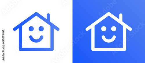 Home smile icon vector illustration.