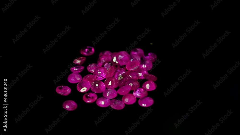 natural ruby gemstone on the turning table natural ruby gemstone on the turning table