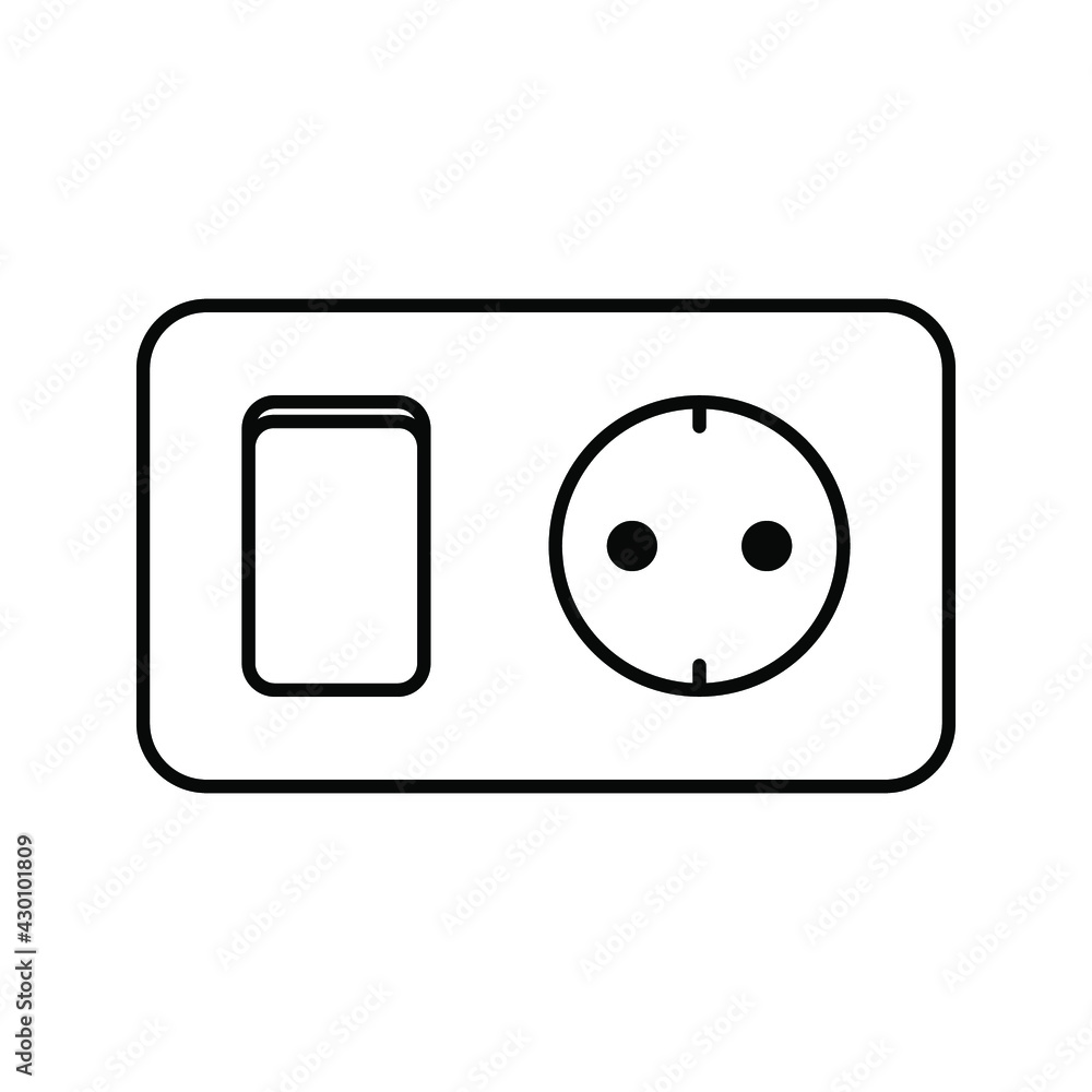 switch icon. Wall switch vector. Electric switch sign. Vector illustration switch icon. Wall switch vector. Electric switch sign. Vector illustration