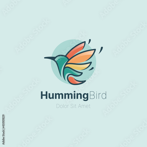 Creative hummingbird logo template