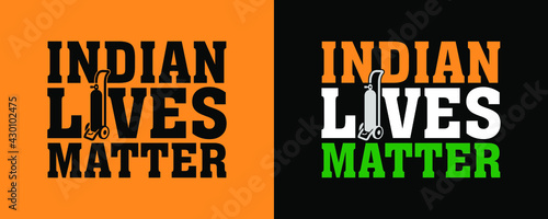 Indian Lives Matter design with oxygen cylinder vector. Two color version Indian Lives Matter design. Design element for poster, t-shirt print, card, advertising.