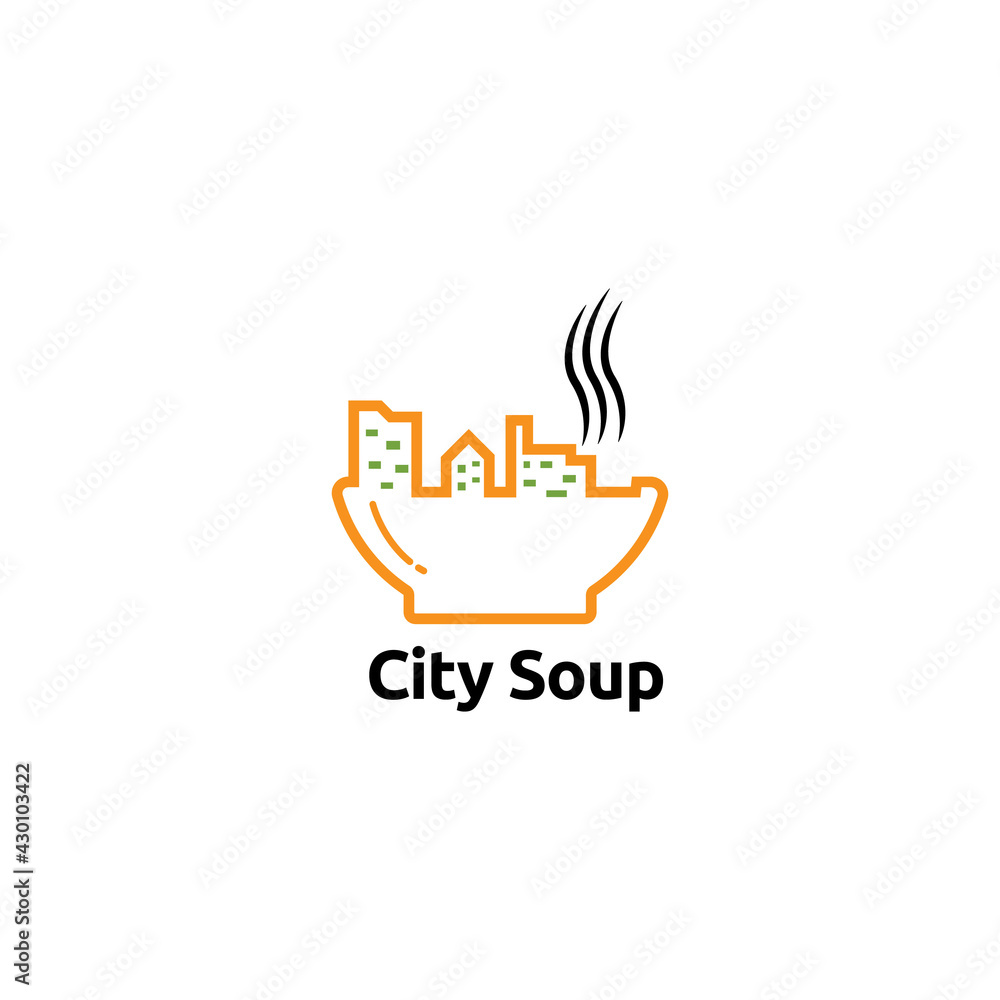 City Soup Logo vector concept, icon, element, and template for company City Soup Logo vector concept, icon, element, and template for company