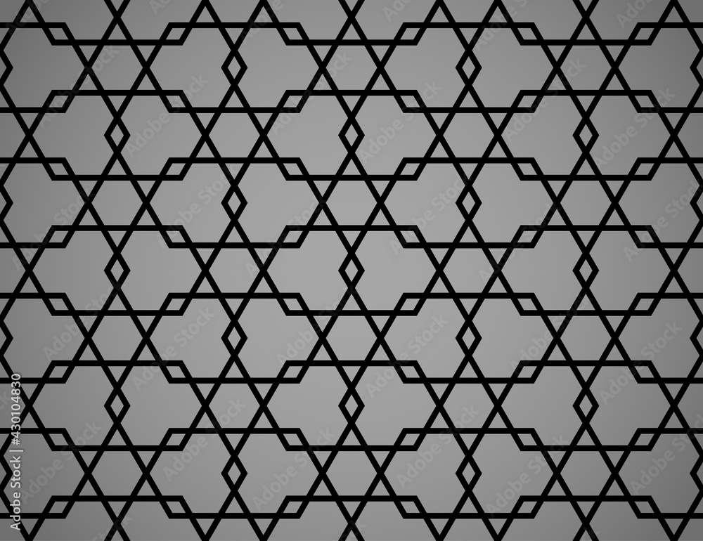 Naklejka premium The geometric pattern with lines. Seamless vector background. Black and gray texture. Graphic modern pattern. Simple lattice graphic design