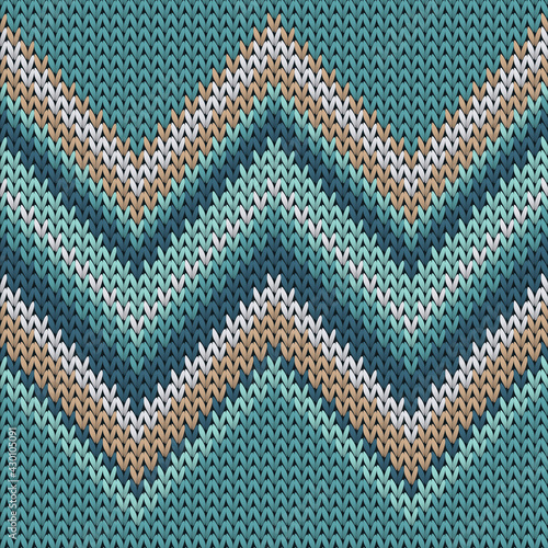 Natural zig zal lines knitted texture geometric