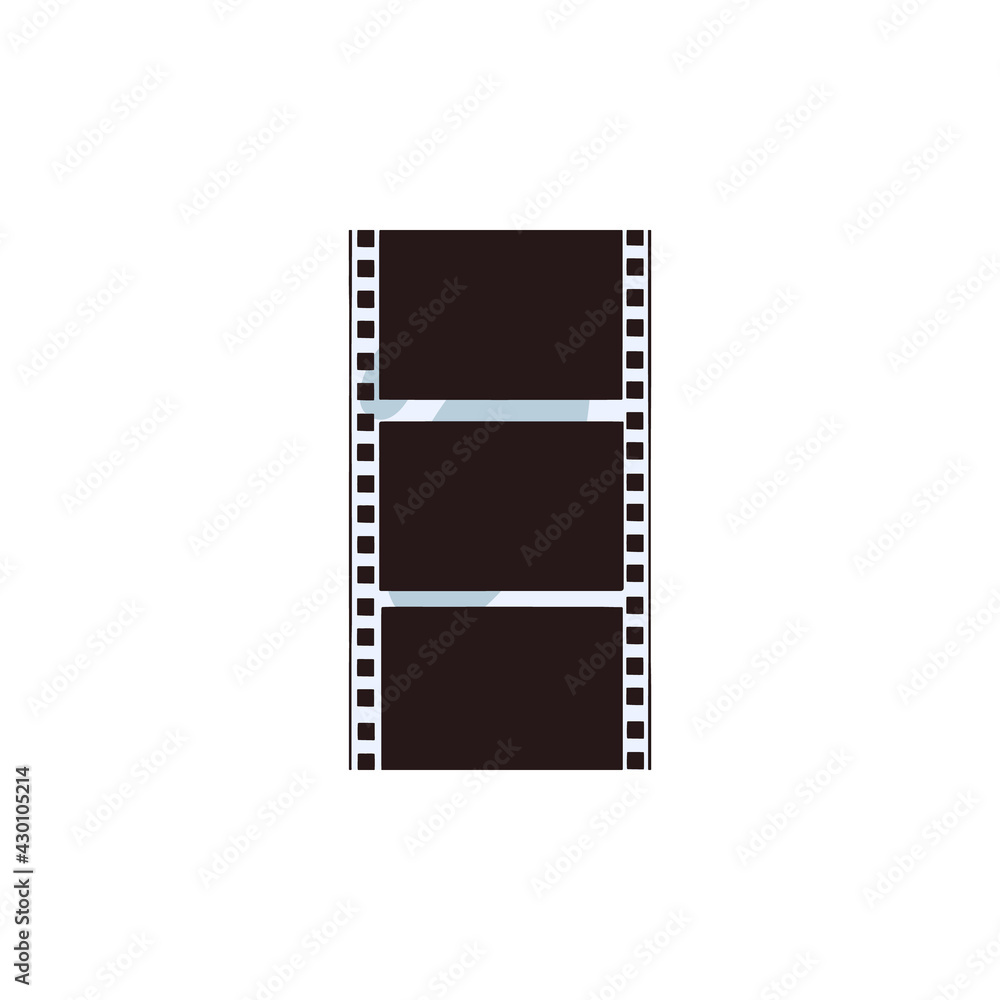 Simple symbol of cinema or photo film, flat vector illustration isolated.