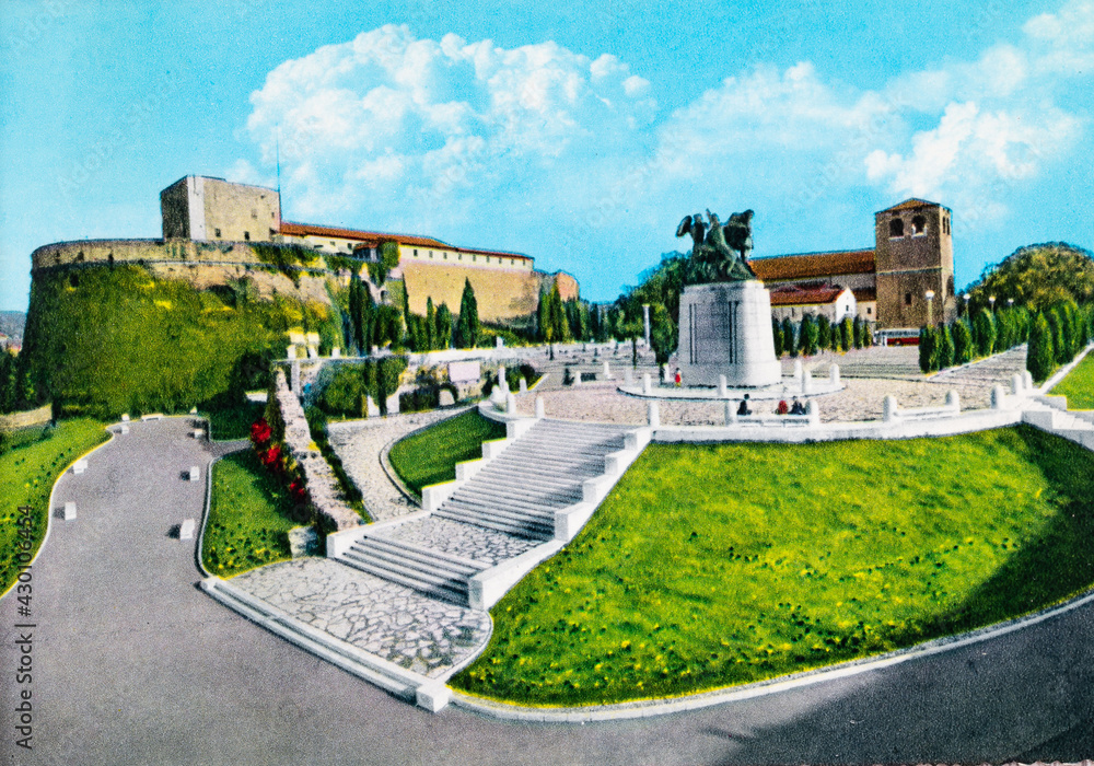 landscape of trieste castle san just from the 70s