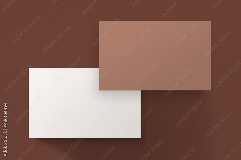 Blank brown business card in front and rear view Blank brown business card in front and rear view
