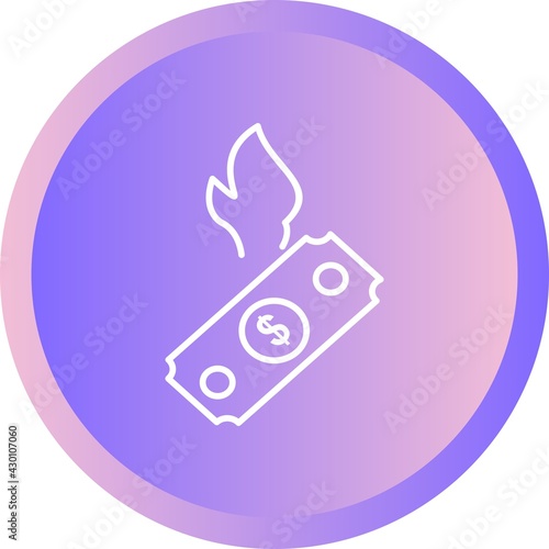 Unique Dollar On Fire Line Vector Icon