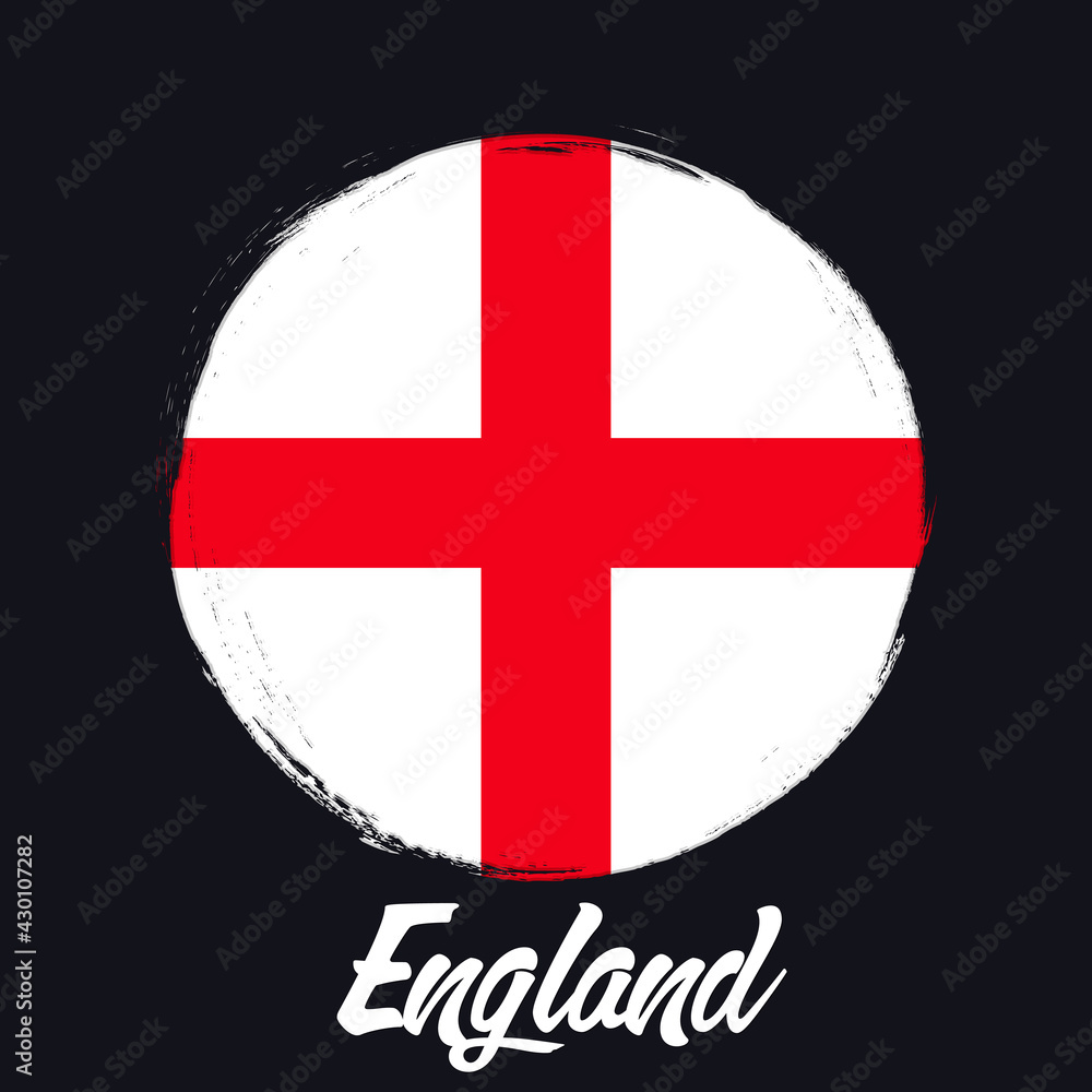 Obraz premium Flag of England, poster with grunge brush. Independence Day. National flag in original colors.