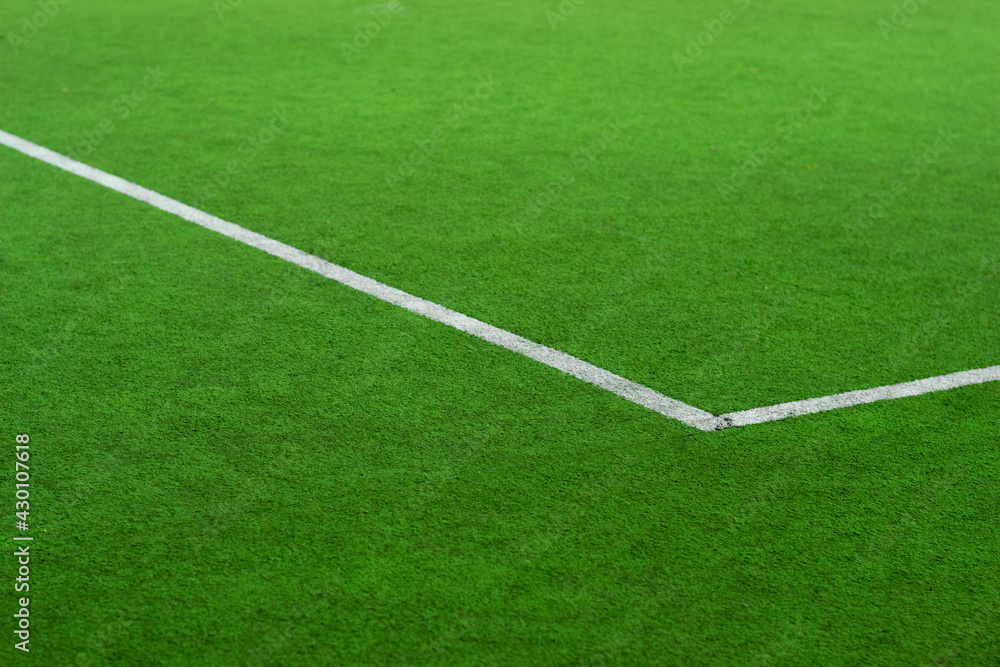 Artificial grass football field marking