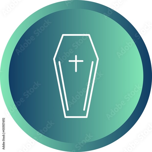 Unique Coffin Line Vector Icon