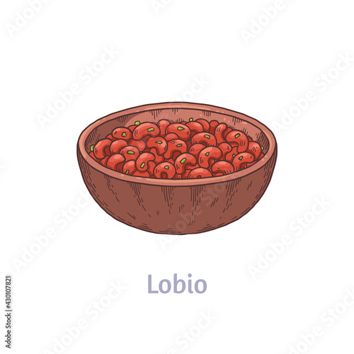 Lobio in bowl - meal prepared from stewed beans national dish in georgia