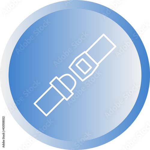 Unique Seat Belt Line Vector Icon