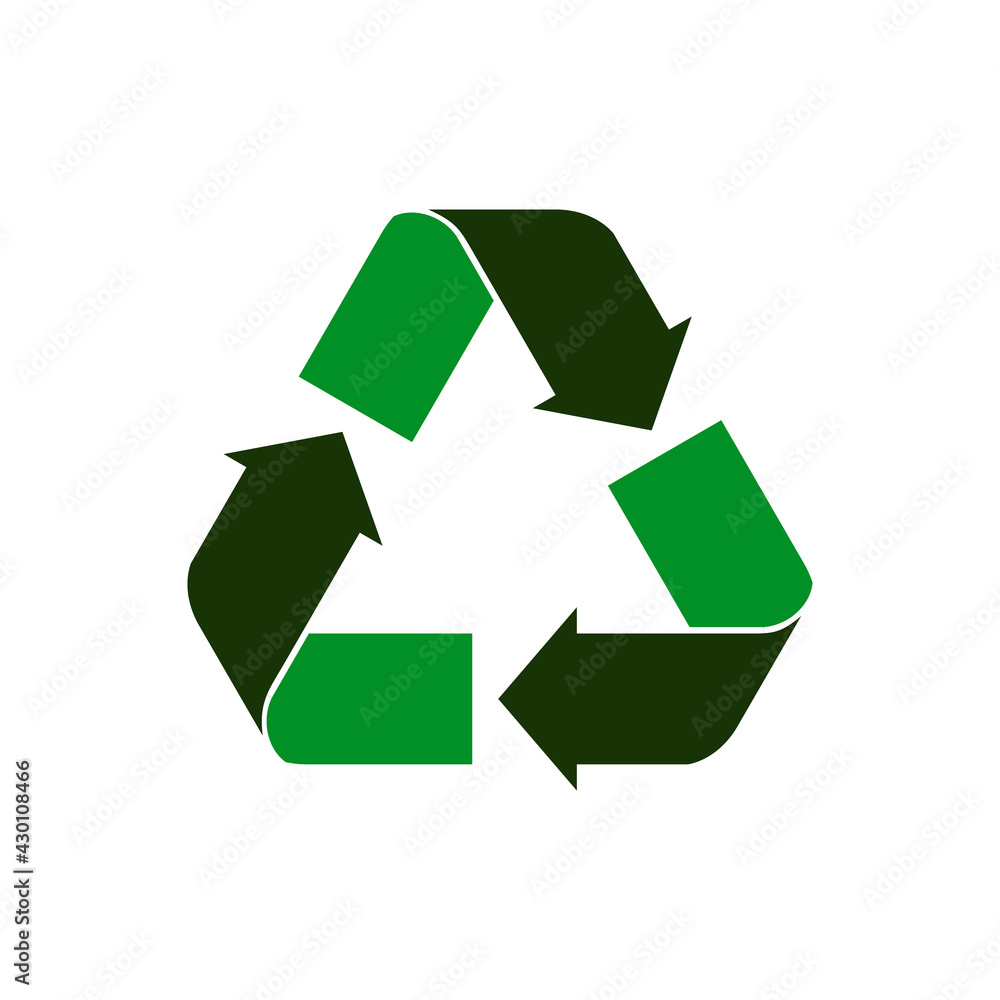 Obraz premium dual green colors recycle symbol, ecology friendly or zero waste icon