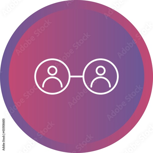 Unique Social Circle Line Vector Icon