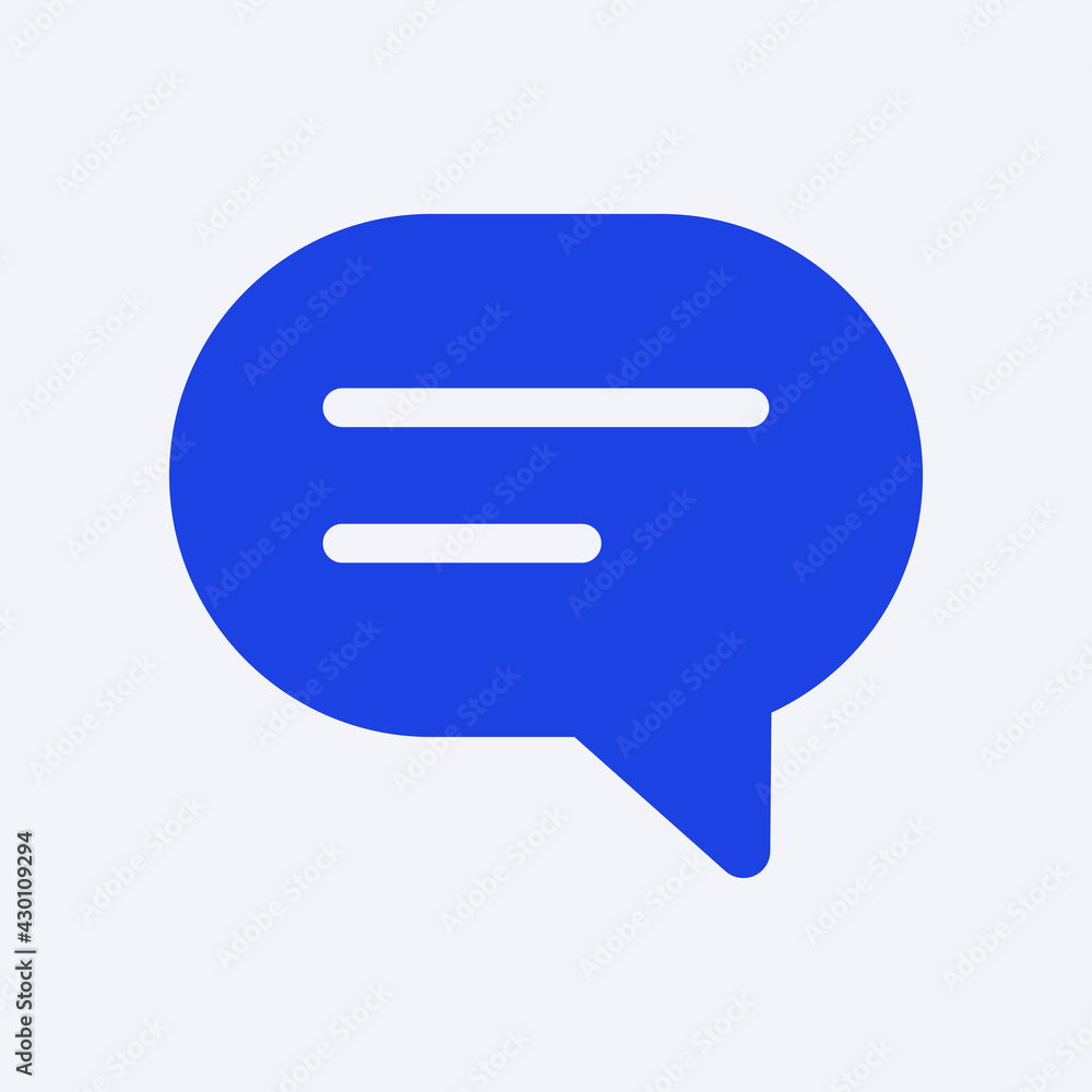 Chat social media icon in blue flat style Chat social media icon in blue flat style