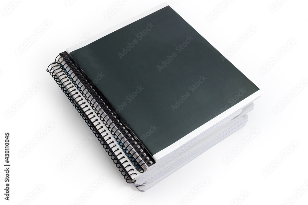 Stack of the different school exercise books with spiral binding Stack of the different school exercise books with spiral binding