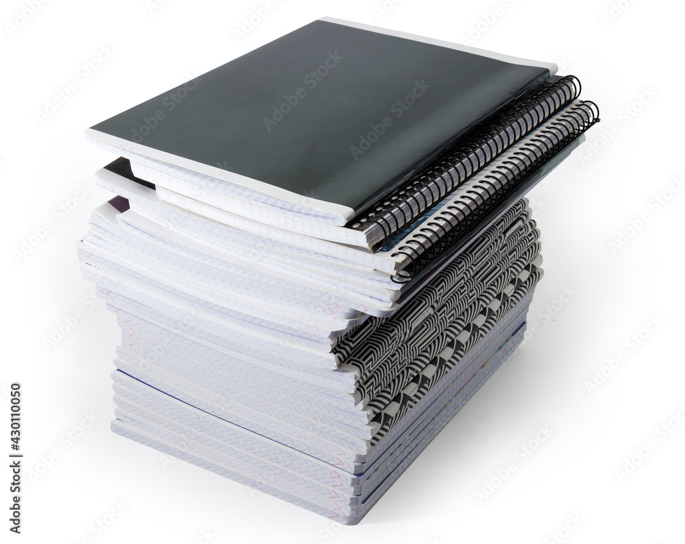 Big stack of the different thick school exercise books Big stack of the different thick school exercise books