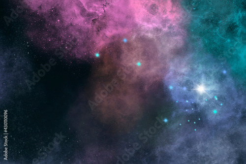 Colorful galaxy background with shiny stars