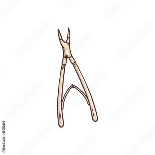 Manicure nail nippers or clippers sketch vector illustration isolated.