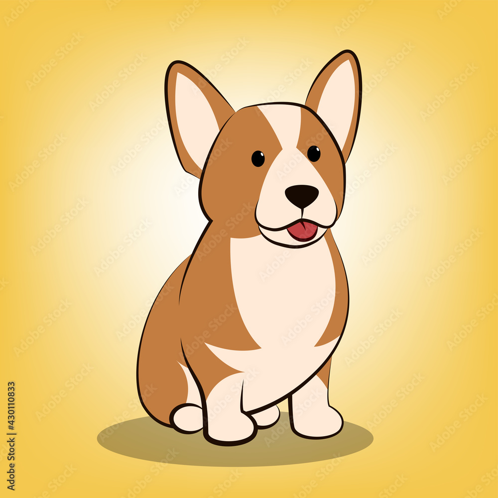 Cute Cartoon Vector Illustration of a corgi dog. Cute Cartoon Vector Illustration of a corgi dog.