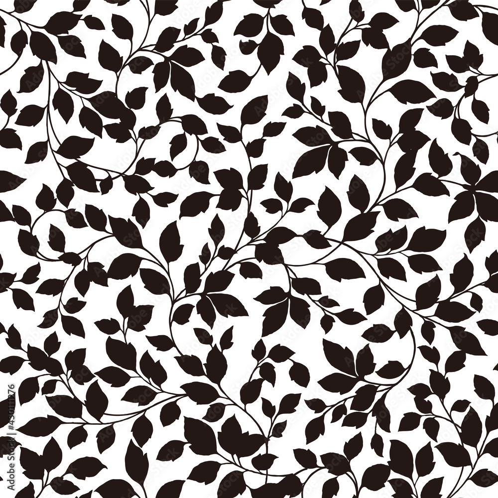 Seamless and beautiful leaf illustration pattern, Seamless and beautiful leaf illustration pattern,