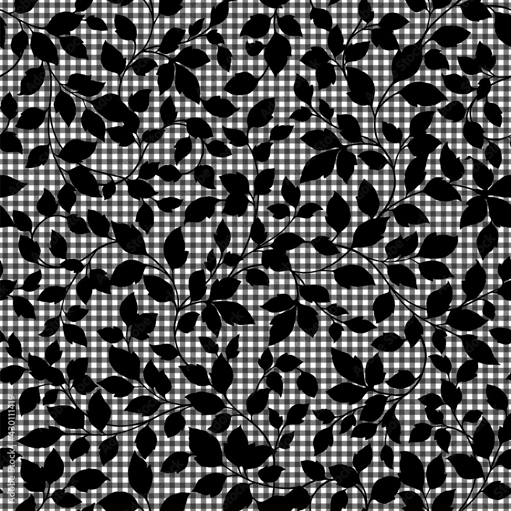 Seamless and beautiful leaf illustration pattern, Seamless and beautiful leaf illustration pattern,