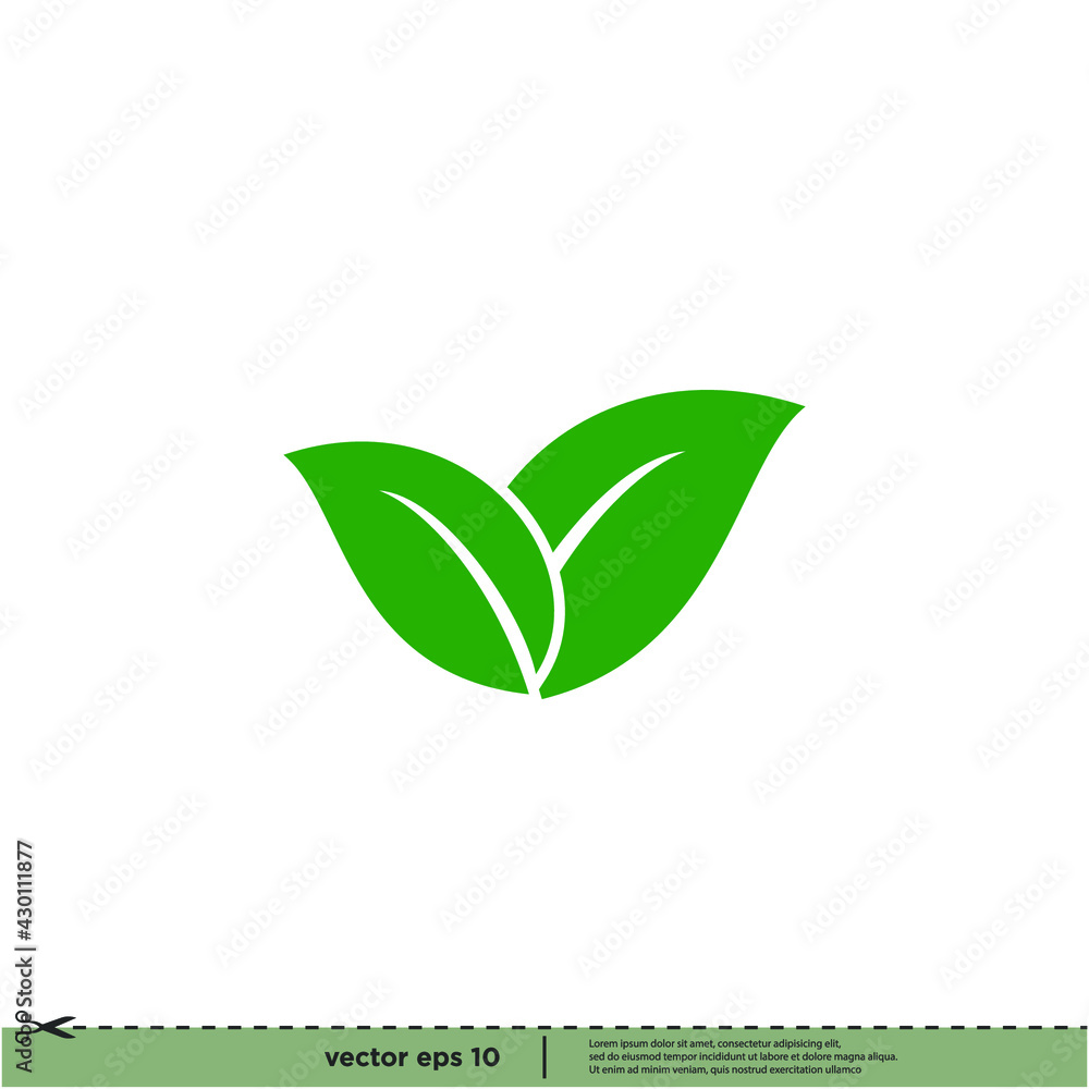 Fototapeta premium leaf icon vector illustration simple design element