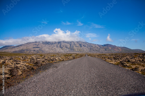 Summer landscape and road in Southern Iceland  Europe