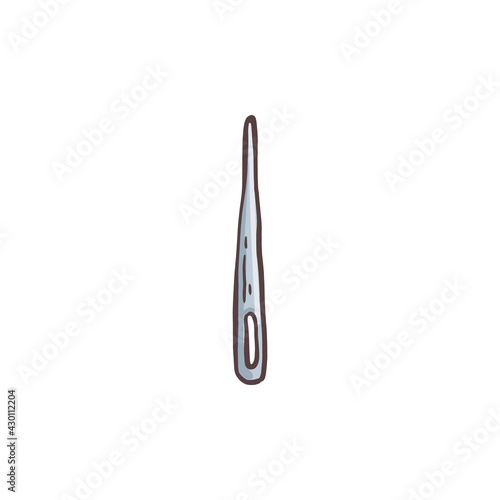 Prehistoric age stone needle sketch hand drawn vector illustration isolated.