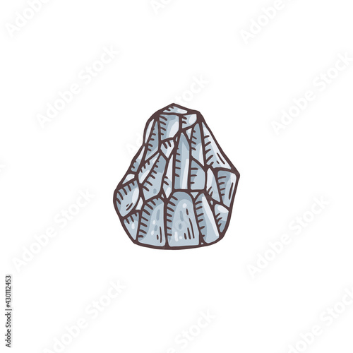 Sharpened stone prehistoric man tool, sketch vector illustration isolated.