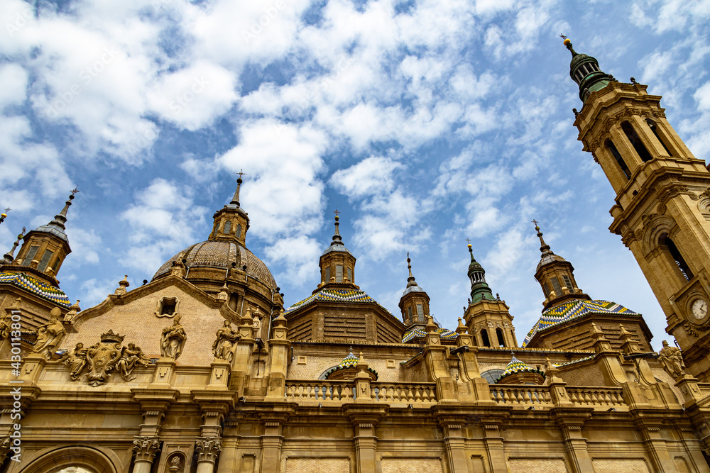 landscape Nuestra Señora del Pilar Cathedral Basilica against the sky