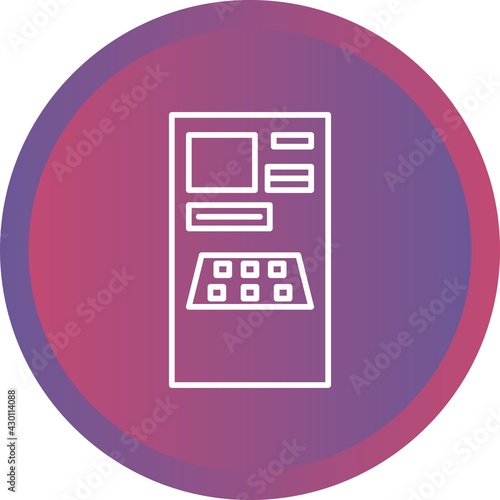 Unique Cash Machine Line Vector Icon