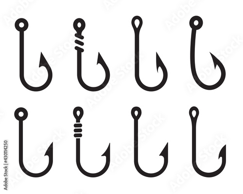 Vector Fishing Hooks For Hanging Lures. isolate on white background. photo