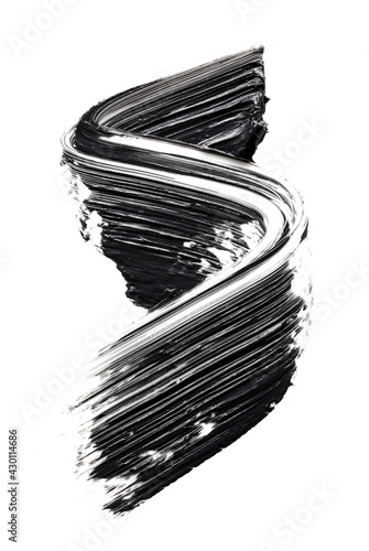 Black face mask smear isolated on white background