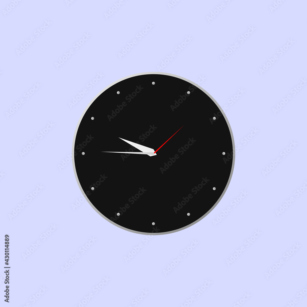 Clock icon, flat graphic design template, vector illustration Clock icon, flat graphic design template, vector illustration